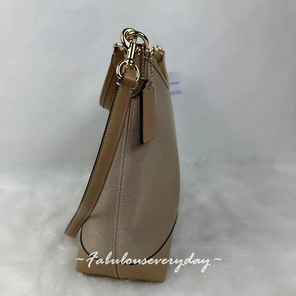 Coach Laurel Large Shoulder Bag With Horse And Carriage CAK92 Dark Natural NWT